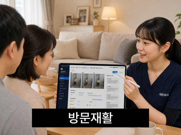 태블릿으로 상담하는 장면